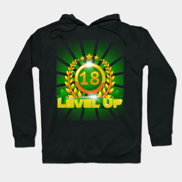 Level Up 18th Birthday Gift Hoodie by ScienceNStuffStudio